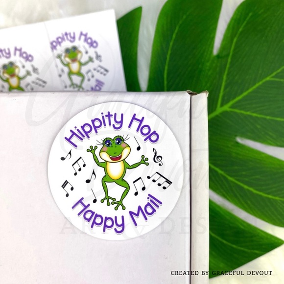 🐸 Hippity Hop Happy Mail - 2" (inches) Sticker 48ct.) - Picture 4 of 4
